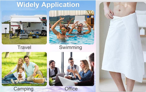 Premium Reusable Bath Towel Compressed Towels Cotton (55 x 28 in) Thicker Large Travel Towel (5 Pack)